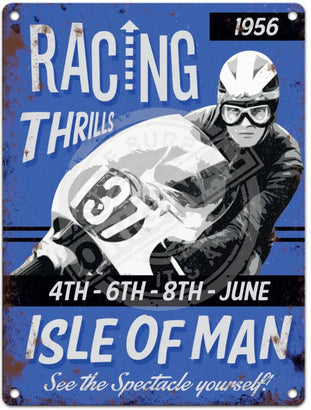 Racing Thrills Metal Signs