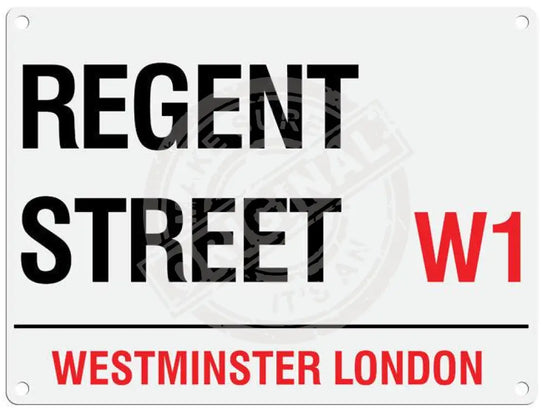 Regent Street W1 London street sign