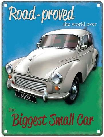 Morris Minor The biggest small car metal sign