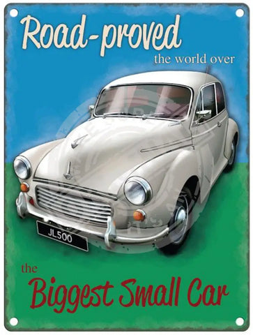 Morris Minor The biggest small car metal sign