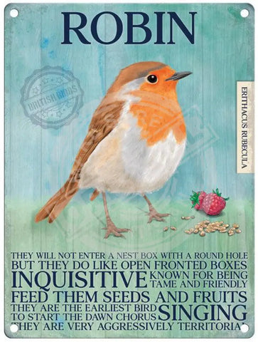 Bird Characteristics - Robin metal sign