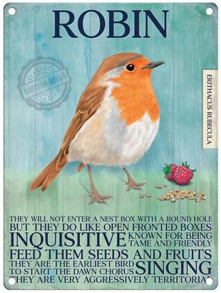 Bird Characteristics - Robin metal sign