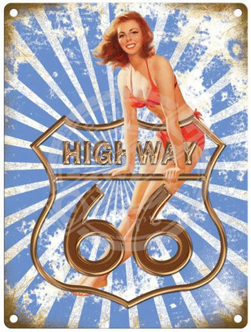 Highway 66 metal sign