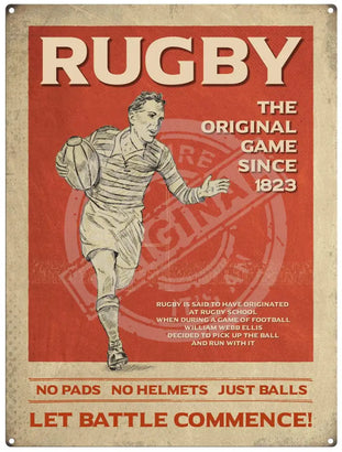 Rugby The original game since 1823 metal sign