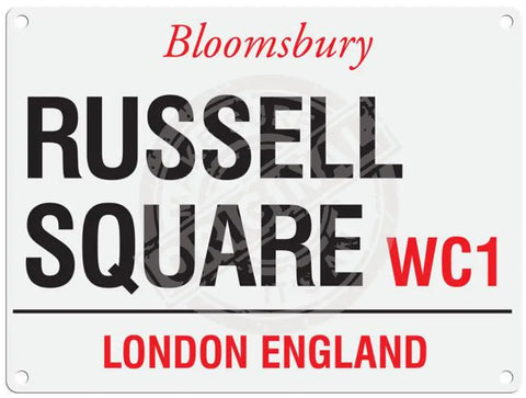 Russell Square WC1 London metal street sign