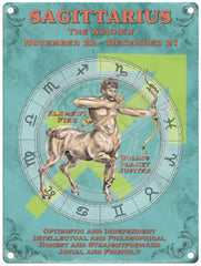 Sagittarius zodiac metal sign