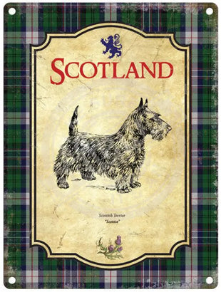 Scotland Scottie Dog metal sign