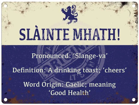 Scotland Slainte Mhath! Cheers! metal sign