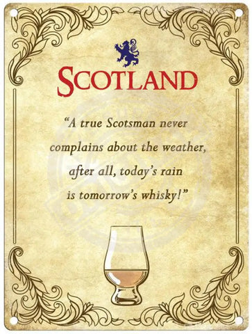 Scotland Whisky Weather metal sign