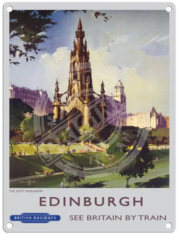 Edinburgh The Scott Monument metal sign