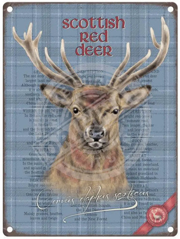 Scottish Red Deer metal sign