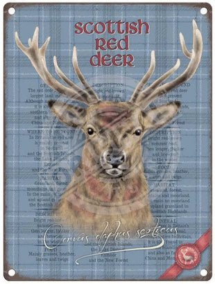 Scottish Red Deer metal sign