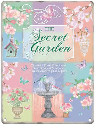 The secret garden metal sign