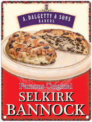 Selkirk Bannock bakers metal sign