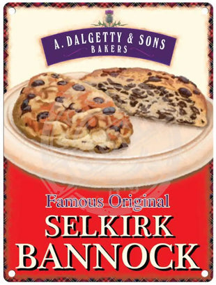 Selkirk Bannock bakers metal sign