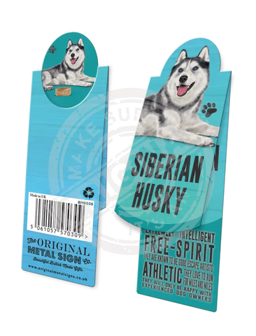 Siberian Husky dog characteristics metal sign