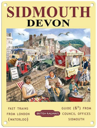 Sidmouth Devon by Kevin Walsh metal sign