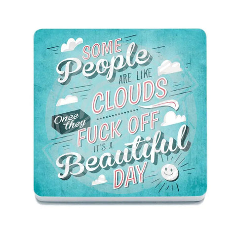 Some people are like clouds metal fridge magnet