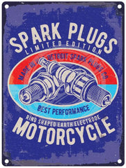 Spark Plugs Motorcycle metal sign