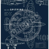 Spitfire -technical metal sign