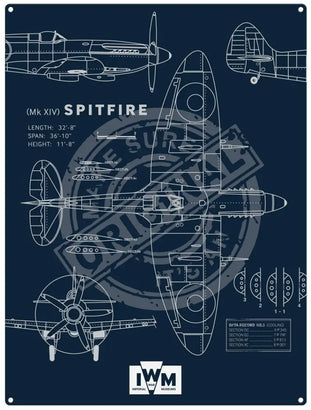 Spitfire -technical metal sign