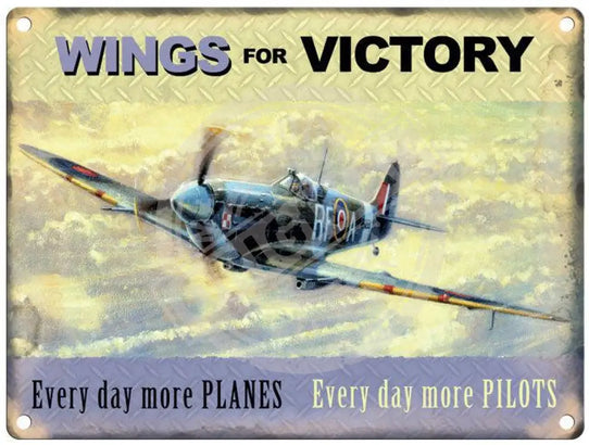 Spitfire Wings for Victory metal sign