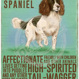 Springer Spaniel dog characteristics metal sign