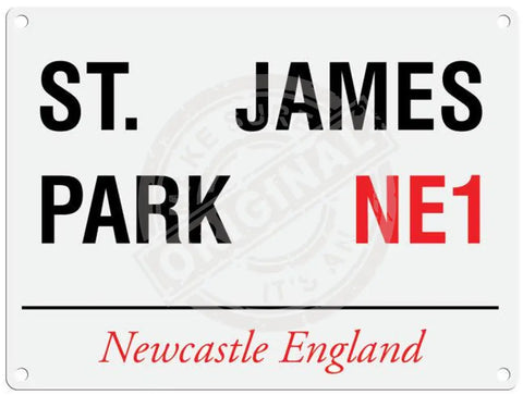 St James Park NE1 Newcastle metal street sign