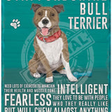 Staffordshire Bull Terrier dog characteristics metal sign