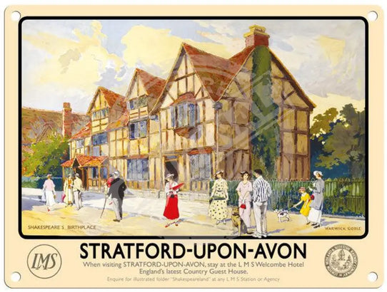 Stratford Upon Avon Shakespeares Birthplace metal sign