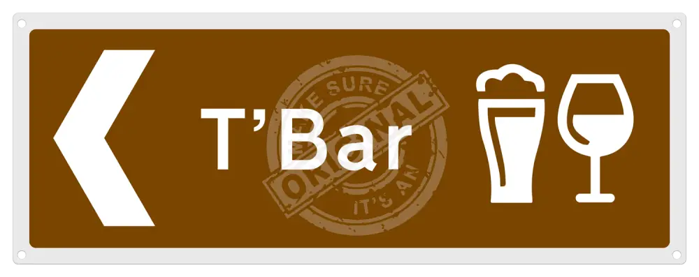 Left To the Bar Direction Sign 