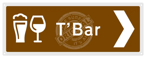 Right to the bar direction sign