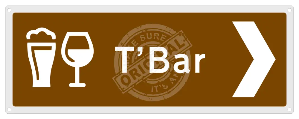 Right to the bar direction sign