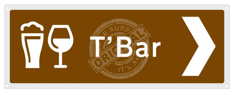 Right to the bar direction sign