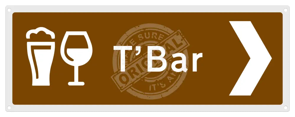 Right to the bar direction sign