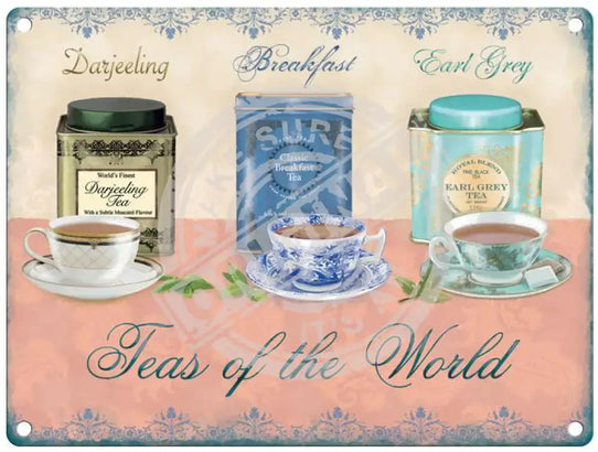 Teas of the world metal sign