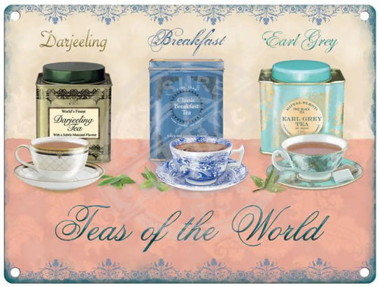 Teas of the world metal sign