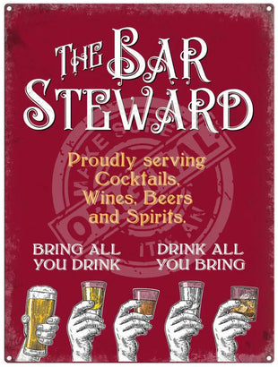 The Bar Steward metal sign