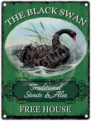 The Black Swan metal Pub Sign 