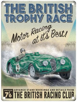 The British Trophy Race metal sign