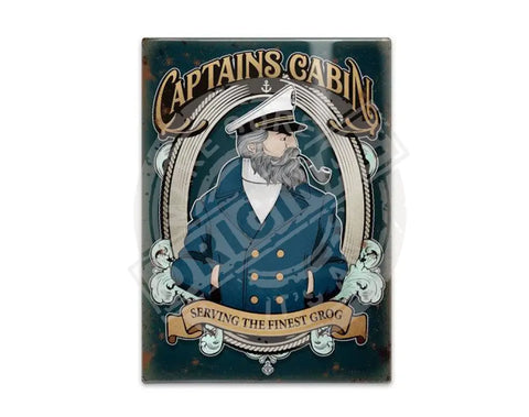 The Captains Cabin Pub Sign Fridge Magnet Metal Signs