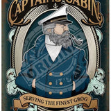 The Captains Cabin. Serving the finest grog metal sign