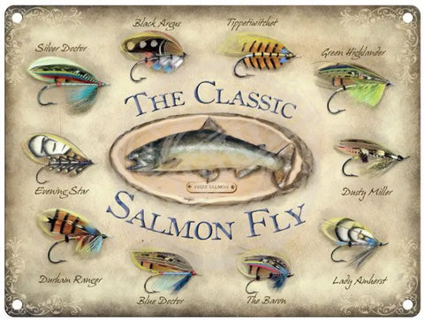 The classic wet Salmon fly metal sign