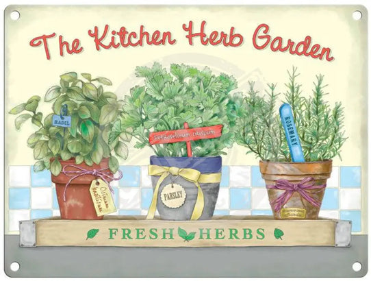 The Kitchen herb garden metal sign