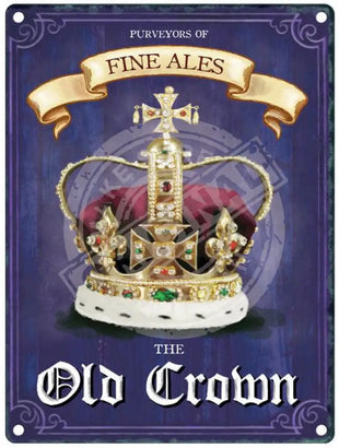 The Old Crown metal pub sign