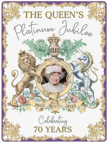 Queens Platinum Jubilee Celebrating 70 years Metal Fridge Magnet