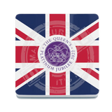 The Queens Platinum Jubilee Union Jack Melamine Coaster Metal Signs