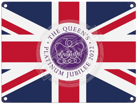 The Queens Platinum Jubilee Union Jack Fridge Magnet Metal Signs