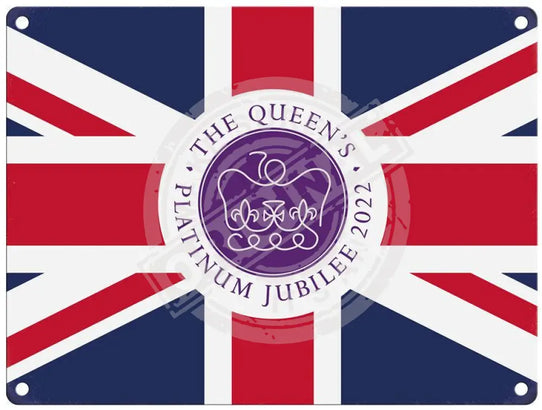 The Queens Platinum Jubilee Union Jack Mini Metal Sign 15cm x 20cm Metal Signs