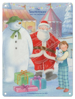 The Snowman and the Snowdog - Father Christmas Mini Metal Sign 15cm x 20cm Metal Signs
